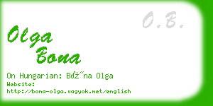 olga bona business card